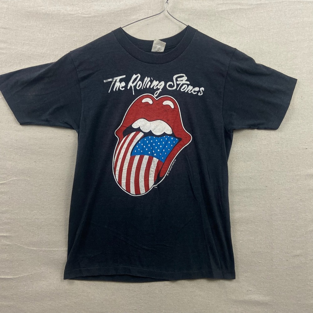 Sportswear Rolling Stones T-Shirt M Black 1981 North American Tour Vintage
